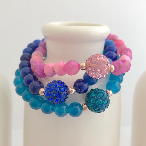 Kids Children Druzy Beaded Bracelet-843/44/45 - Picture 2 of 8